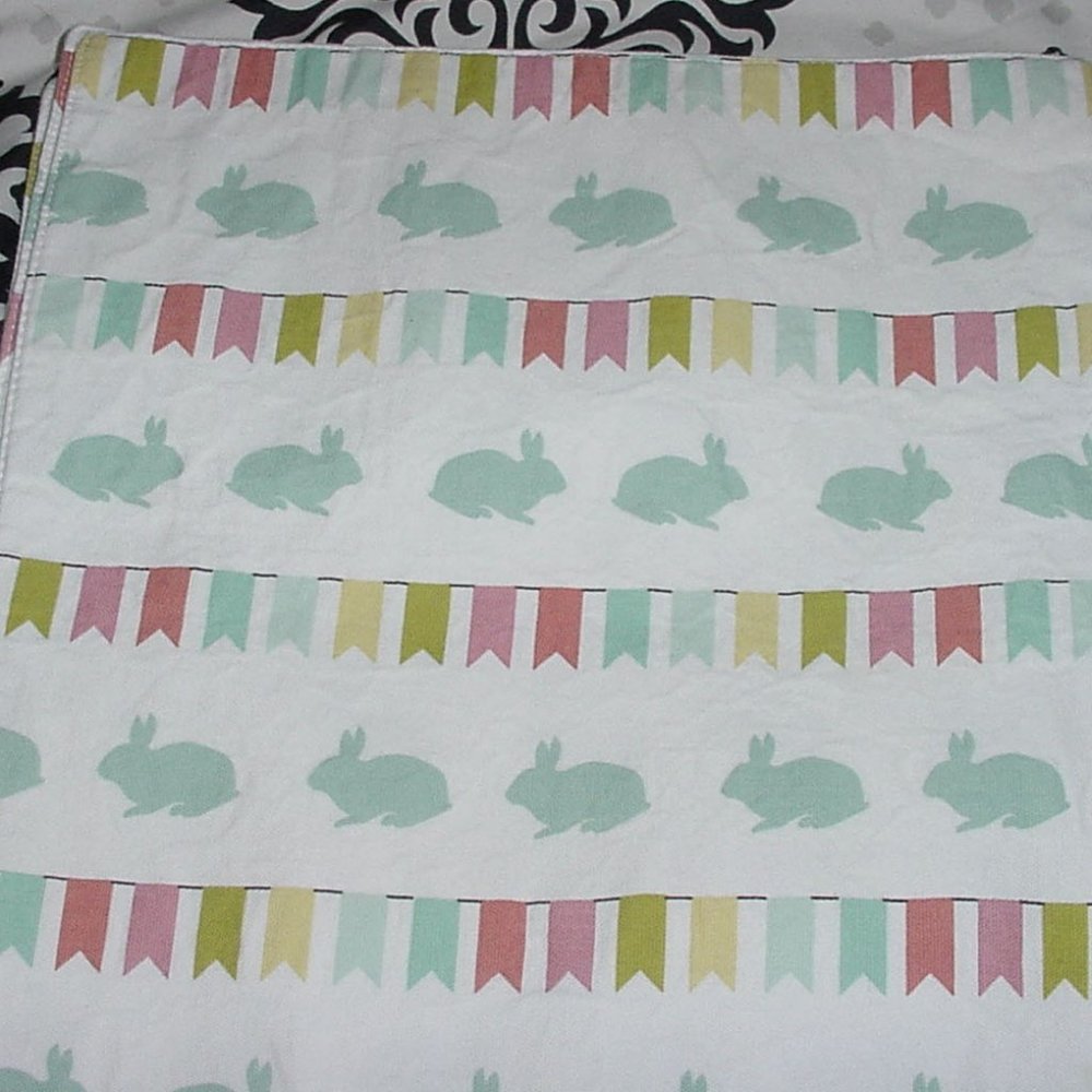 Cynthia Rowley Bunny Rabbit Placemats ~ Set of 6 ~ Pastel Easter Spring